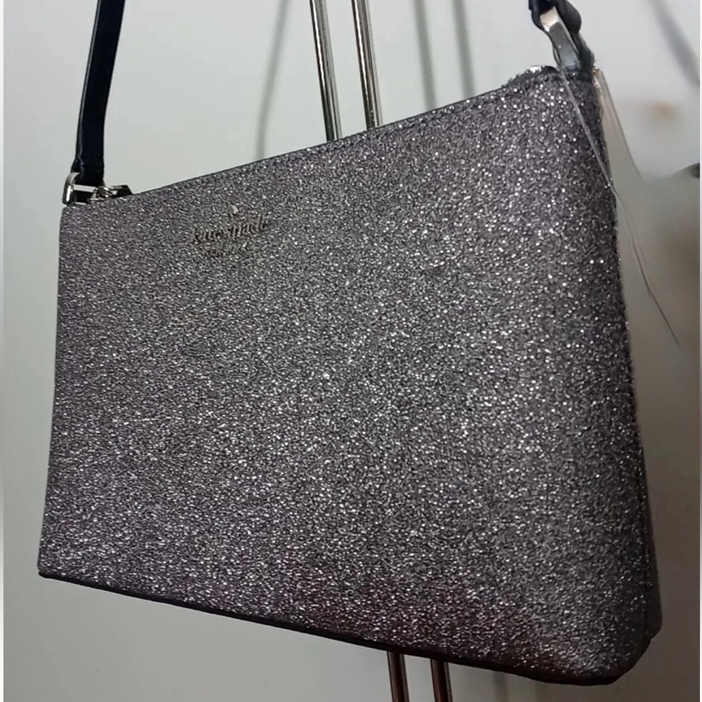 KATE SPADE JOELEY GLITTER CROSSBODY BAG navy / dusk WKRU6288 - EUC - Picture 5 of 11